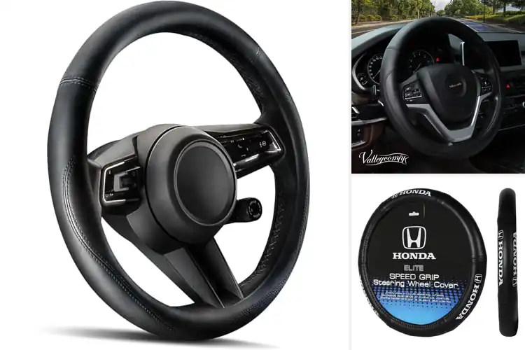 Detailed view of Best Black Steering Wheel Cover For Honda