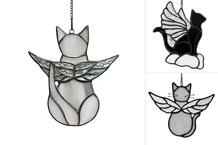 Detailed view of Best Iridescent Wing Cat Suncatcher