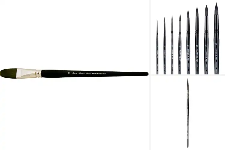 Detailed view of Best Long Handle Watercolor Brush With Black Lacquer