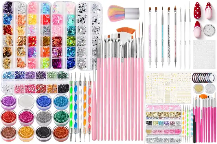 Detailed view of Best Rhinestone-Decorated Nail Brushes
