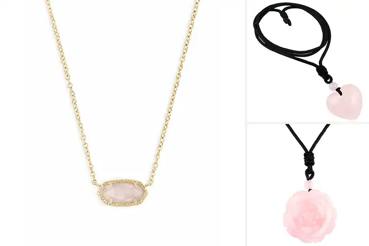Detailed view of Best Rose Quartz Necklaces