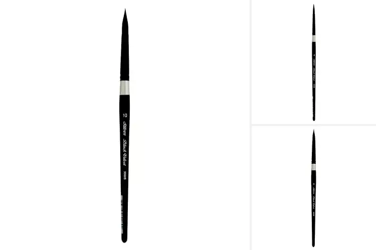 Detailed view of Best Short Handle Watercolor Brush Black Lacquer